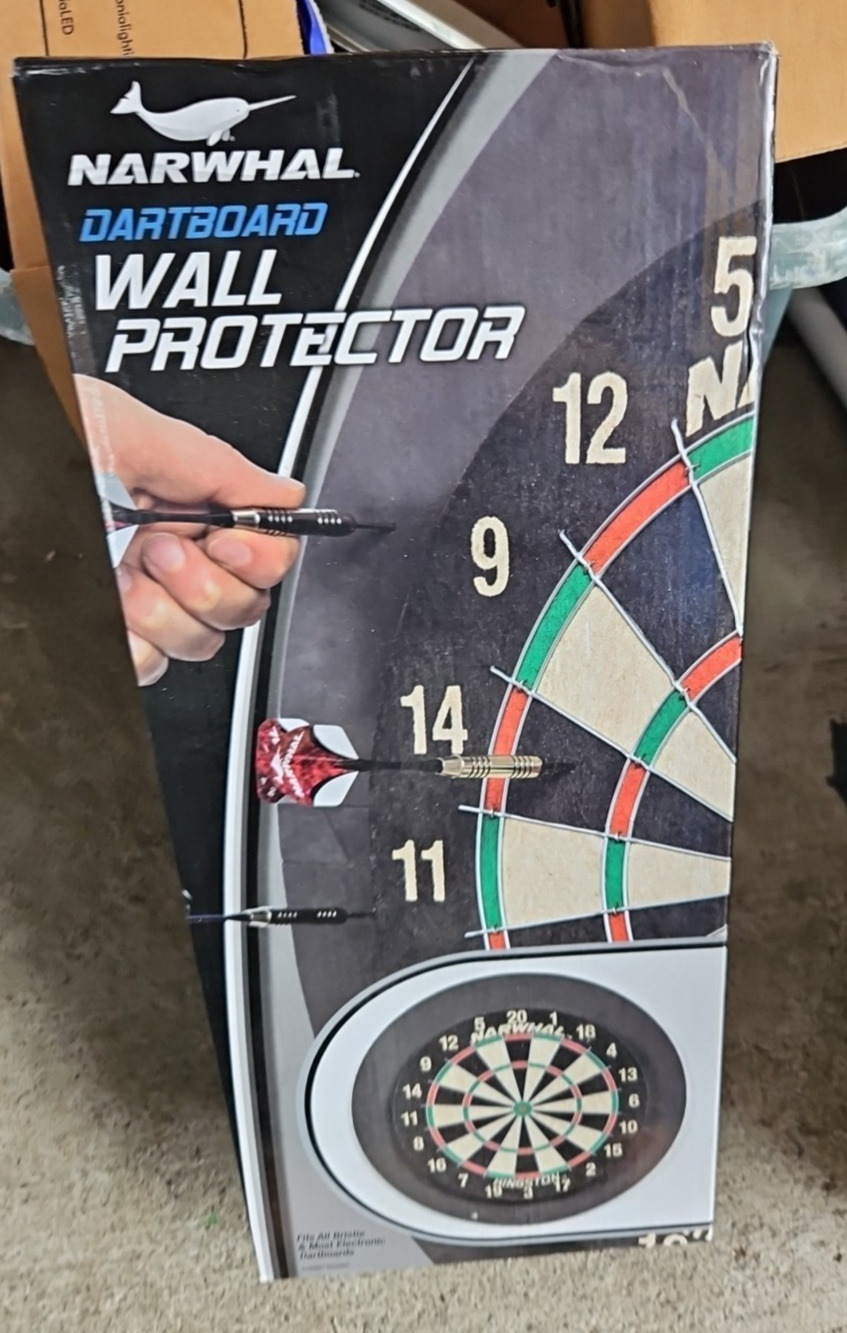 Narwhal Dartboard Wall Protector Soft Foam Surround w/ Box Parts & Paperwork